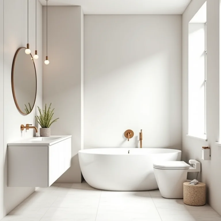 Banheiro com diferentes tons de branco, criando contraste indesejado.