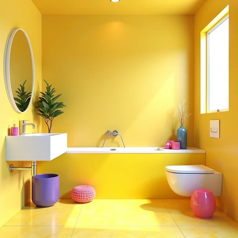 Banheiro com granilite colorido