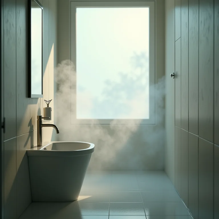 Banheiro com pouca ventilação e vapor acumulado