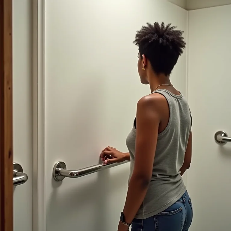 Barras de apoio mal posicionadas em banheiro acessível