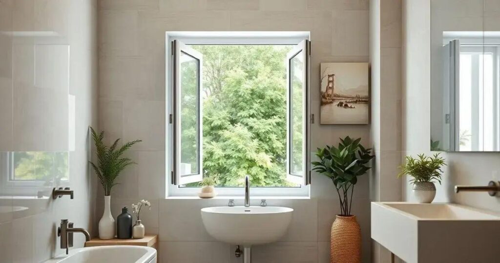 Janela Basculante Ventilação e Privacidade Para Banheiros e Cozinhas