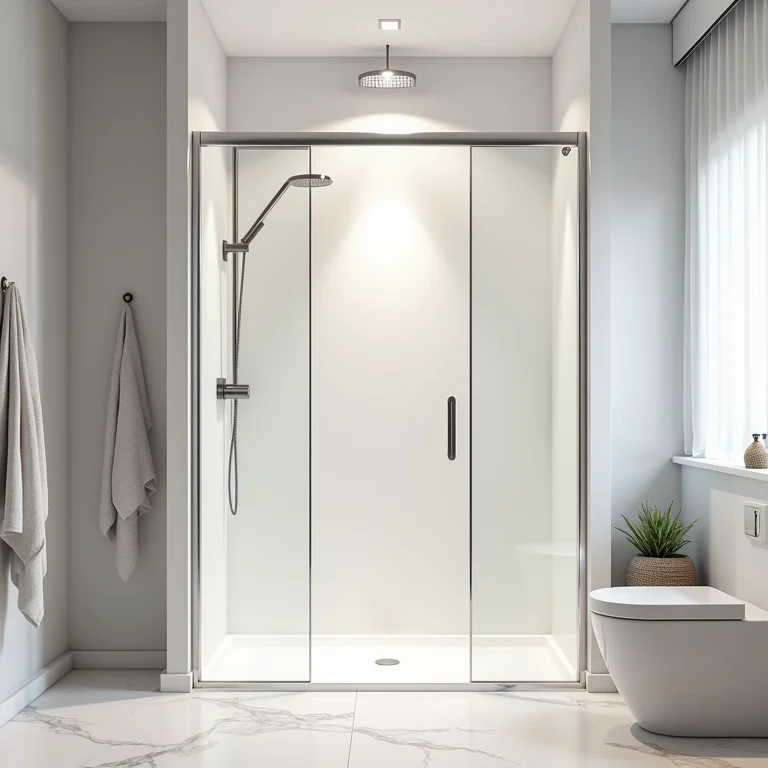 Box de canto otimizando o espaço em um banheiro pequeno