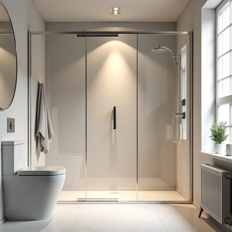 Box de chuveiro inadequado em banheiro pequeno