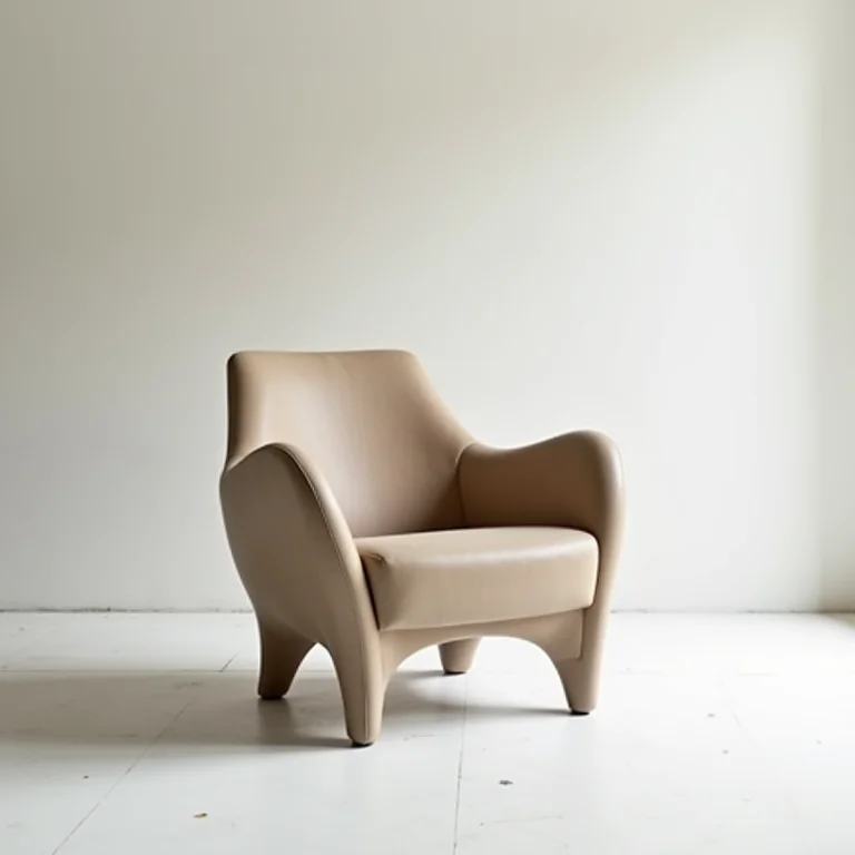 Cadeira de design desconfortável em um ambiente minimalista
