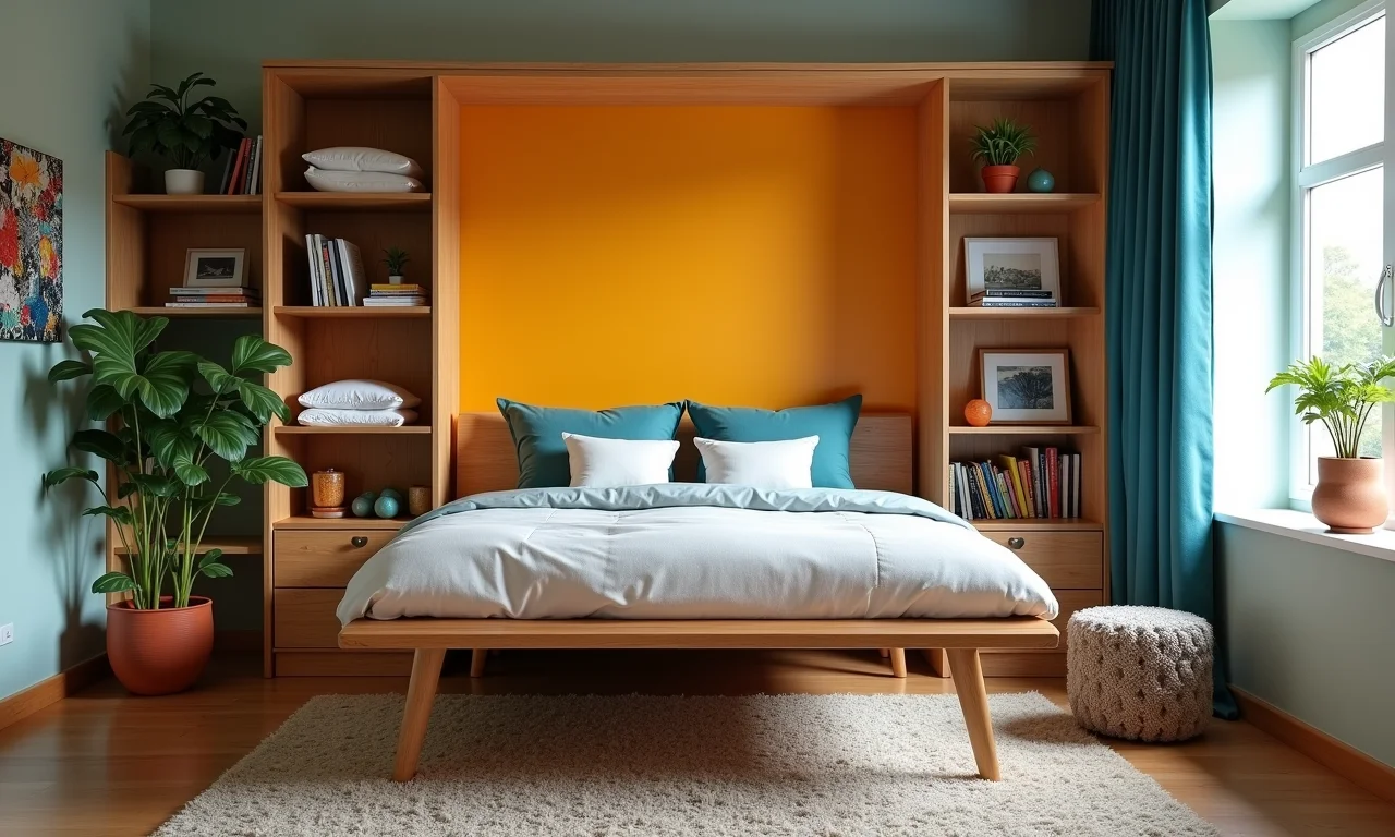 Cama retrátil planejada com design personalizado.