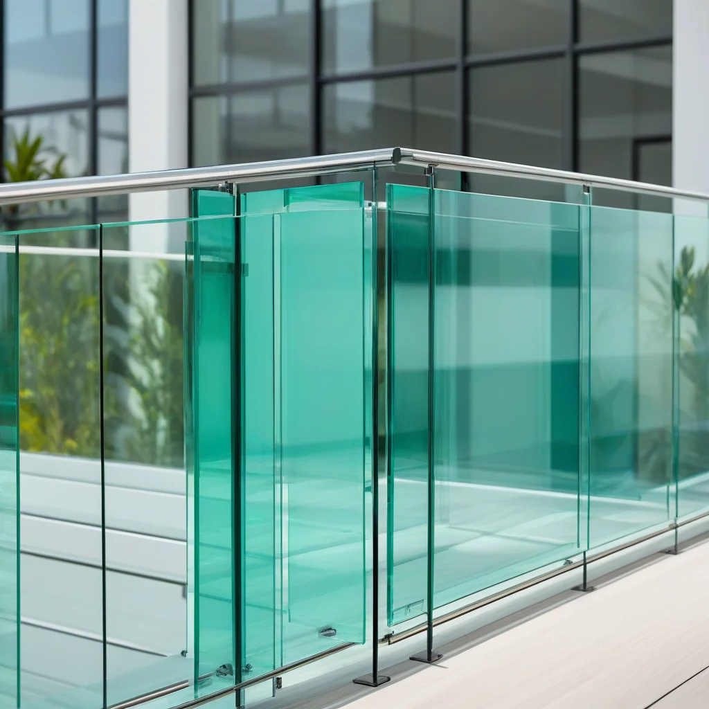 Camadas de vidro laminado em um guarda-corpo, destacando a segurança.