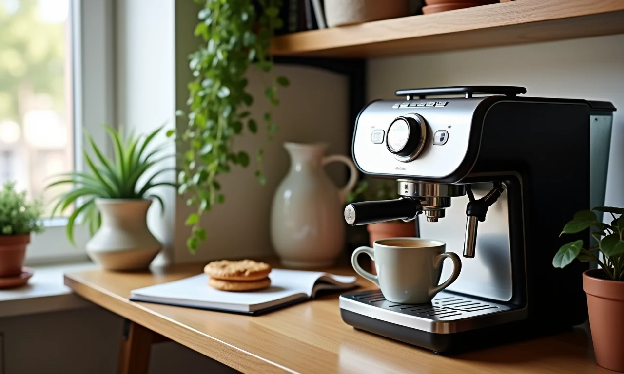 Cantinho do café acolhedor no home office feminino