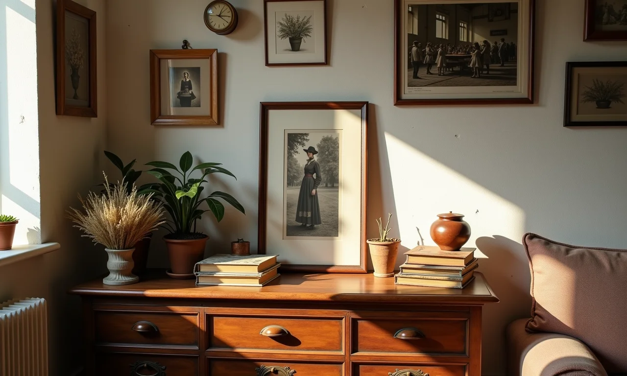 Canto aconchegante com objetos que contam histórias e memórias afetivas.