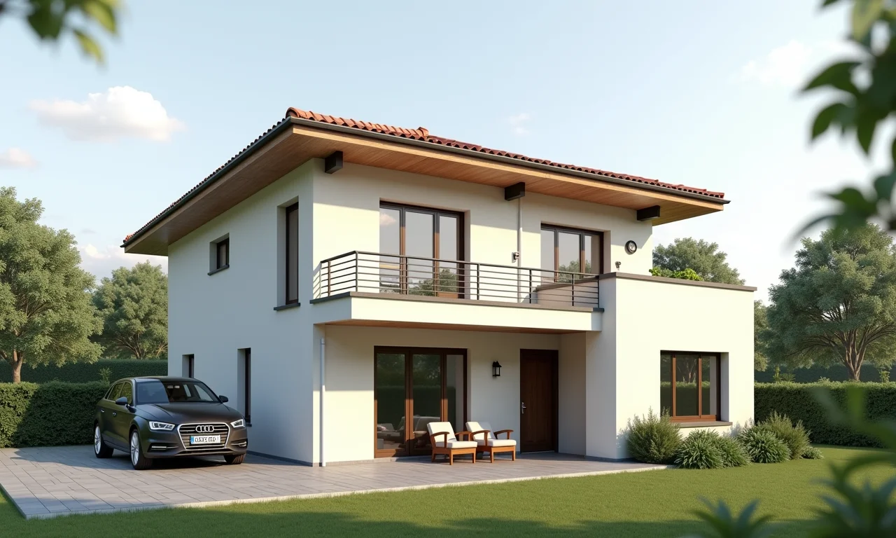 Casa simples com materiais acessíveis e layout eficiente.