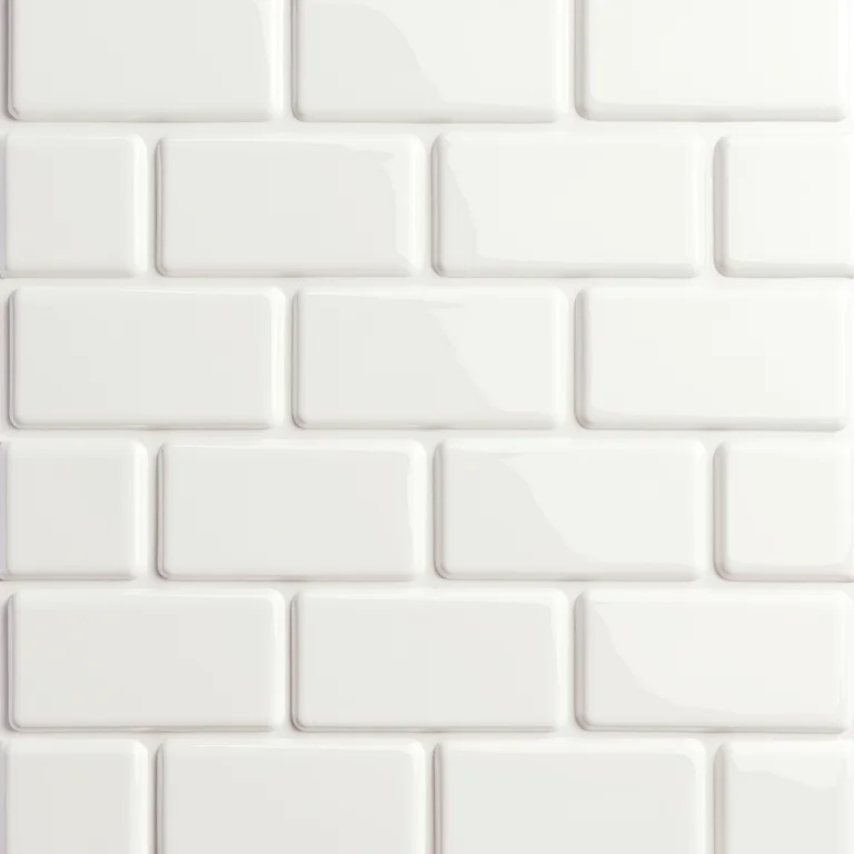 Cerâmica Portinari com padrão de tijolinho branco