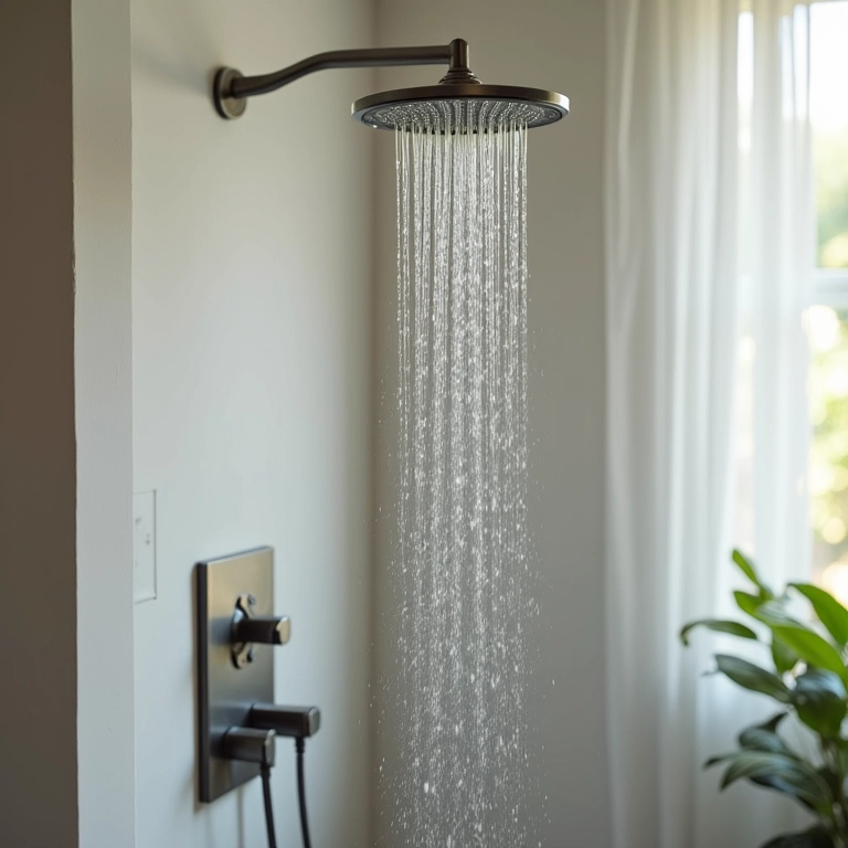 Chuveiro elétrico com resistência queimada sendo reparado em casa.