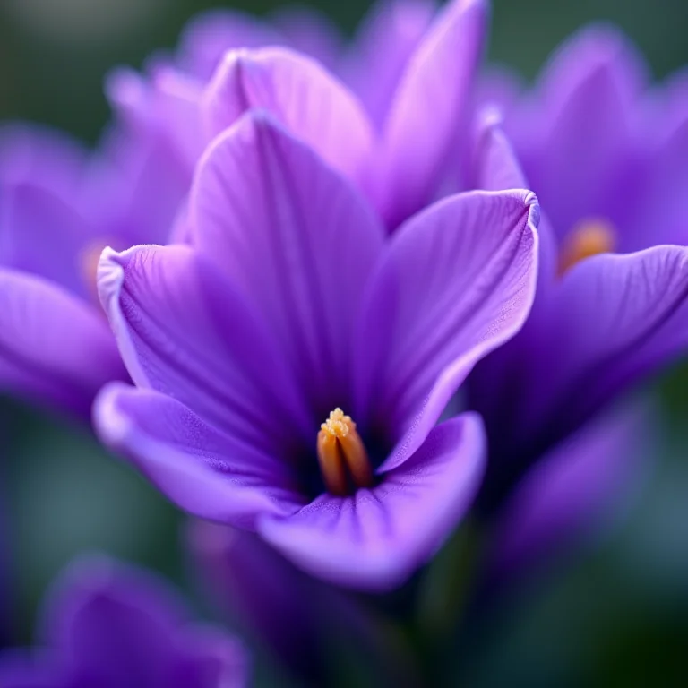 Close-up de violetas vibrantes com pétalas delicadas.