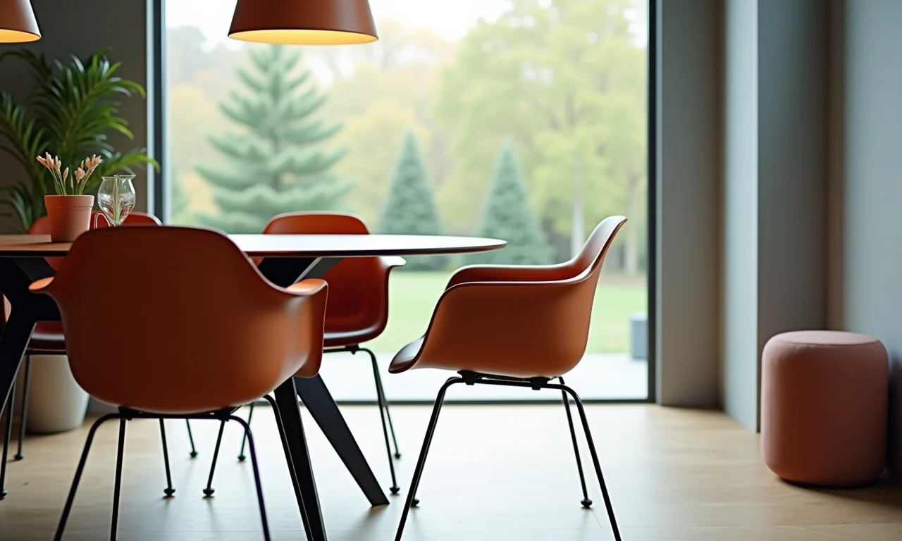 Conforto ergonômico da cadeira Eames para longas conversas.