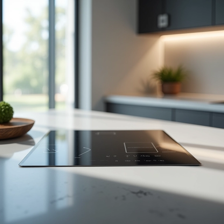 Cooktop elétrico em cozinha moderna.