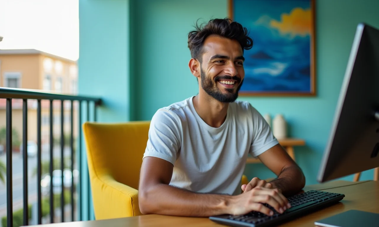 Cores vibrantes e alegres para estimular a produtividade no home office.