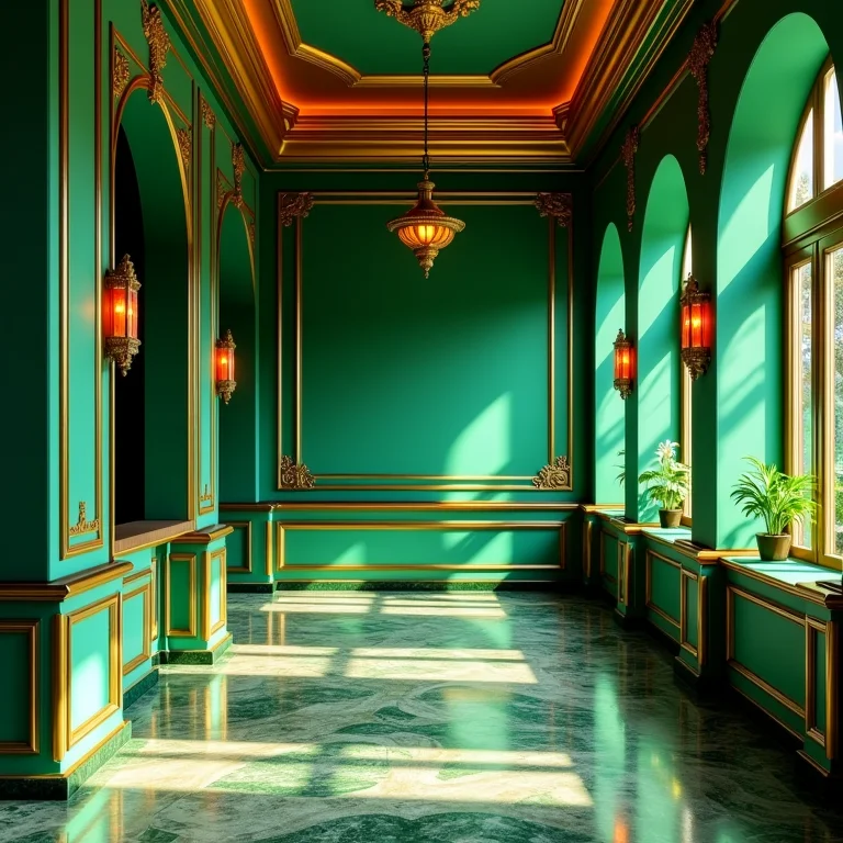 Cores vibrantes em interior Art Déco