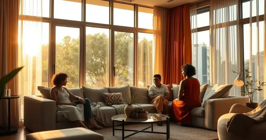 Cortina para sala: curta ou longa qual o ideal