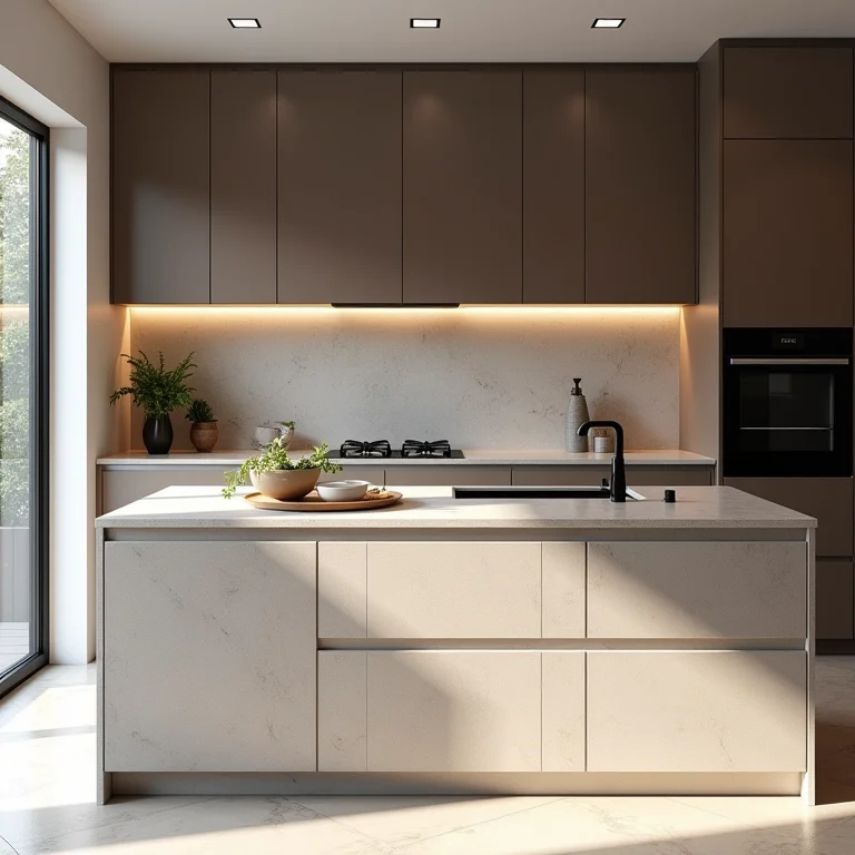 Cozinha moderna com bancada de granilite