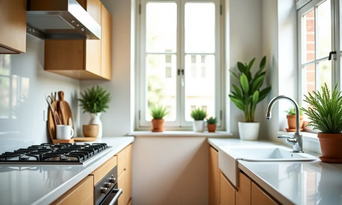 cozinha-pequena-com-bancada-de-granito