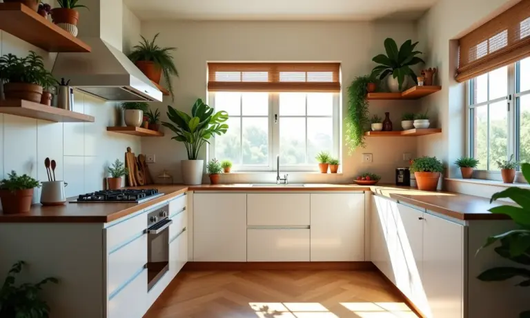 Cozinha pequena renovada com estilo brasileiro, otimizada e iluminada.