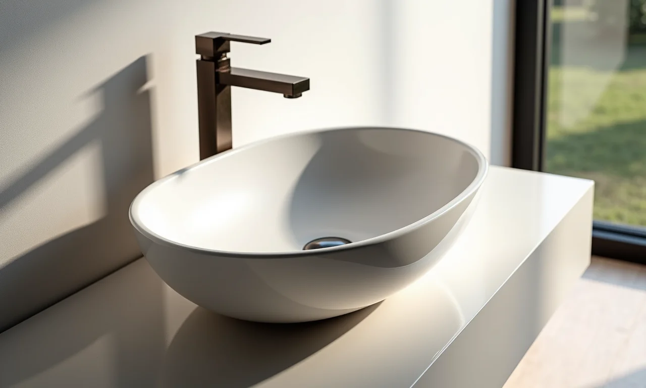 Cuba esculpida versátil com diferentes materiais e acabamentos.