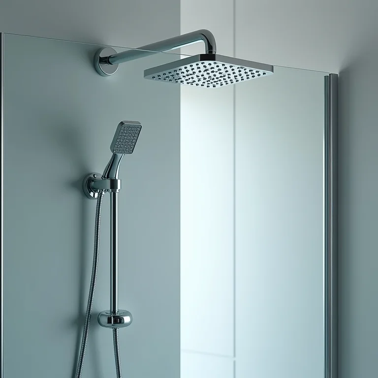 Detalhe da altura ideal do chuveiro dentro do box para maior conforto