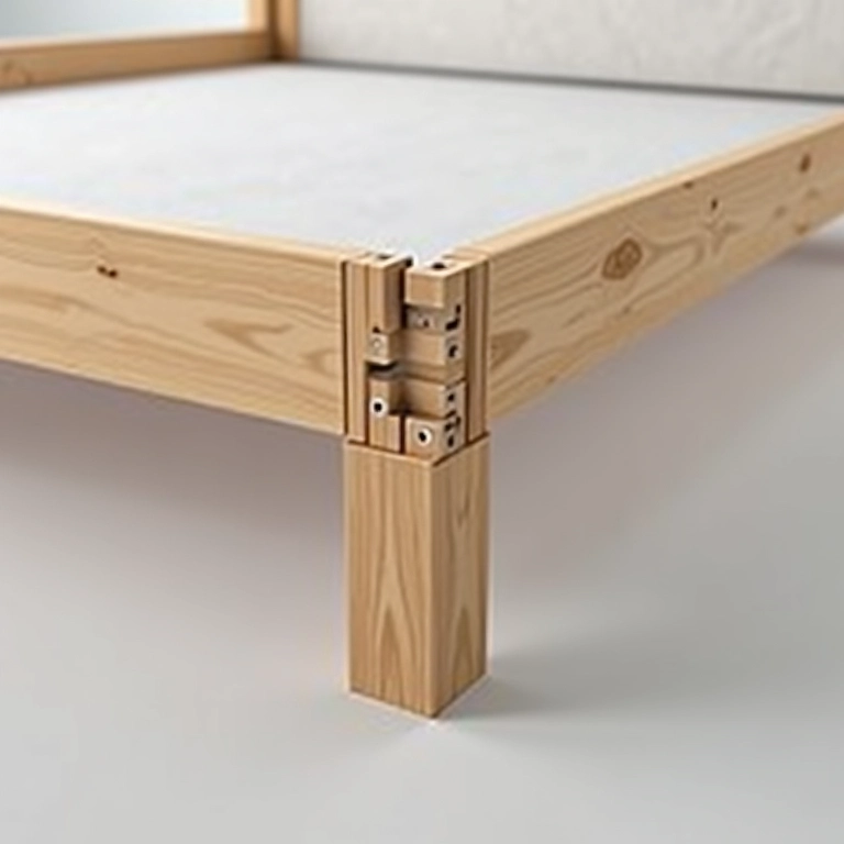 Detalhe da estrutura interna de uma cama box.