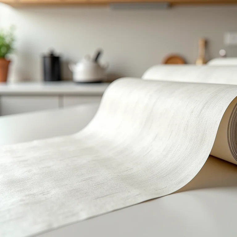 Detalhe de papel de parede lavável para cozinha.