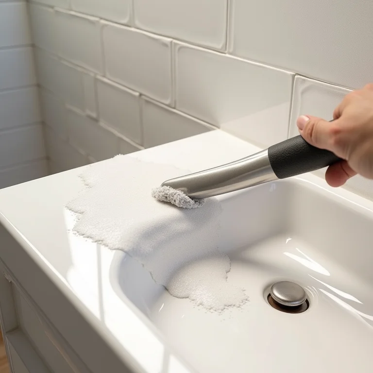 Detalhe de revestimentos de banheiro difíceis de limpar, destacando a textura problemática.