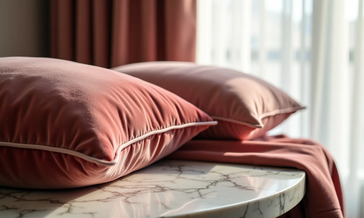 Detalhe de texturas ricas em tecidos nobres, como veludo e seda.