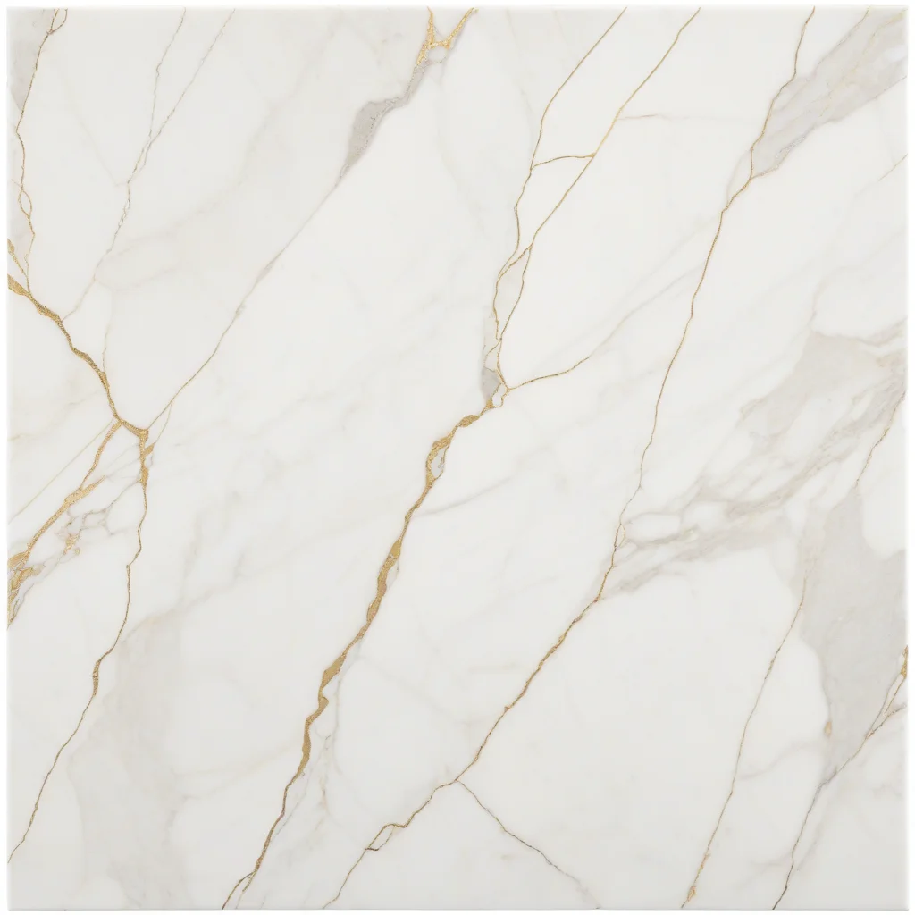 Detalhe do porcelanato Calacatta, mostrando seus veios elegantes.