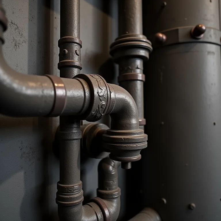 Detalhes de elementos industriais exagerados