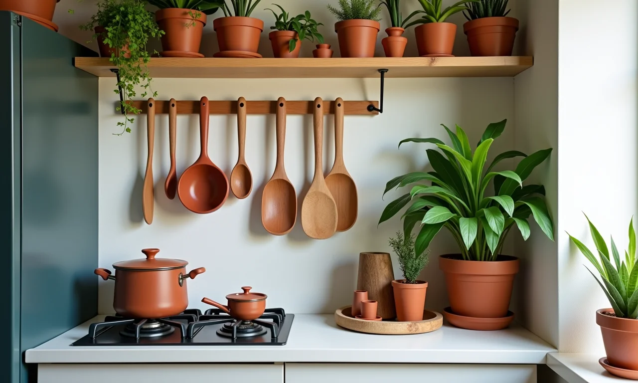 Detalhes decorativos que fazem a diferença em cozinha pequena.