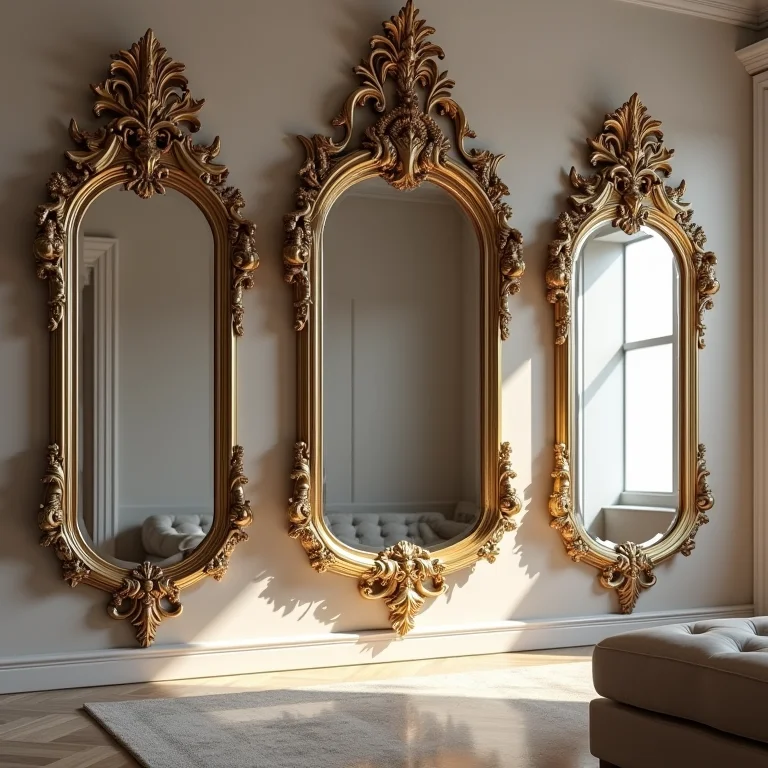 Diferentes designs de espelhos venezianos