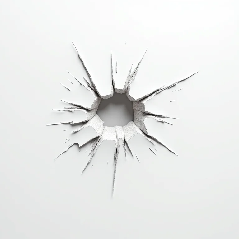 Drywall danificado por impacto.