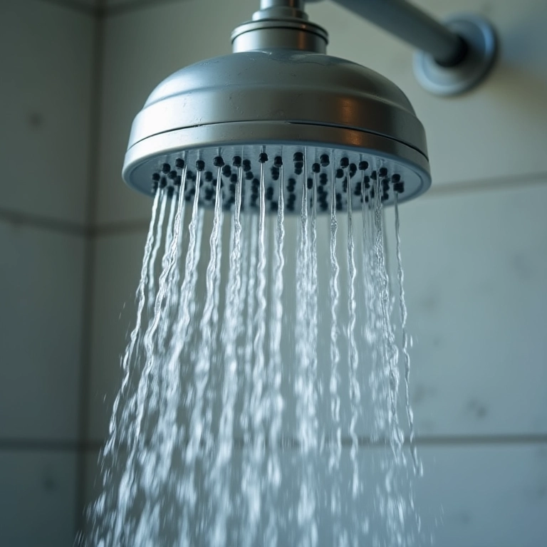 Ducha com pouca pressão de água em banheiro brasileiro.