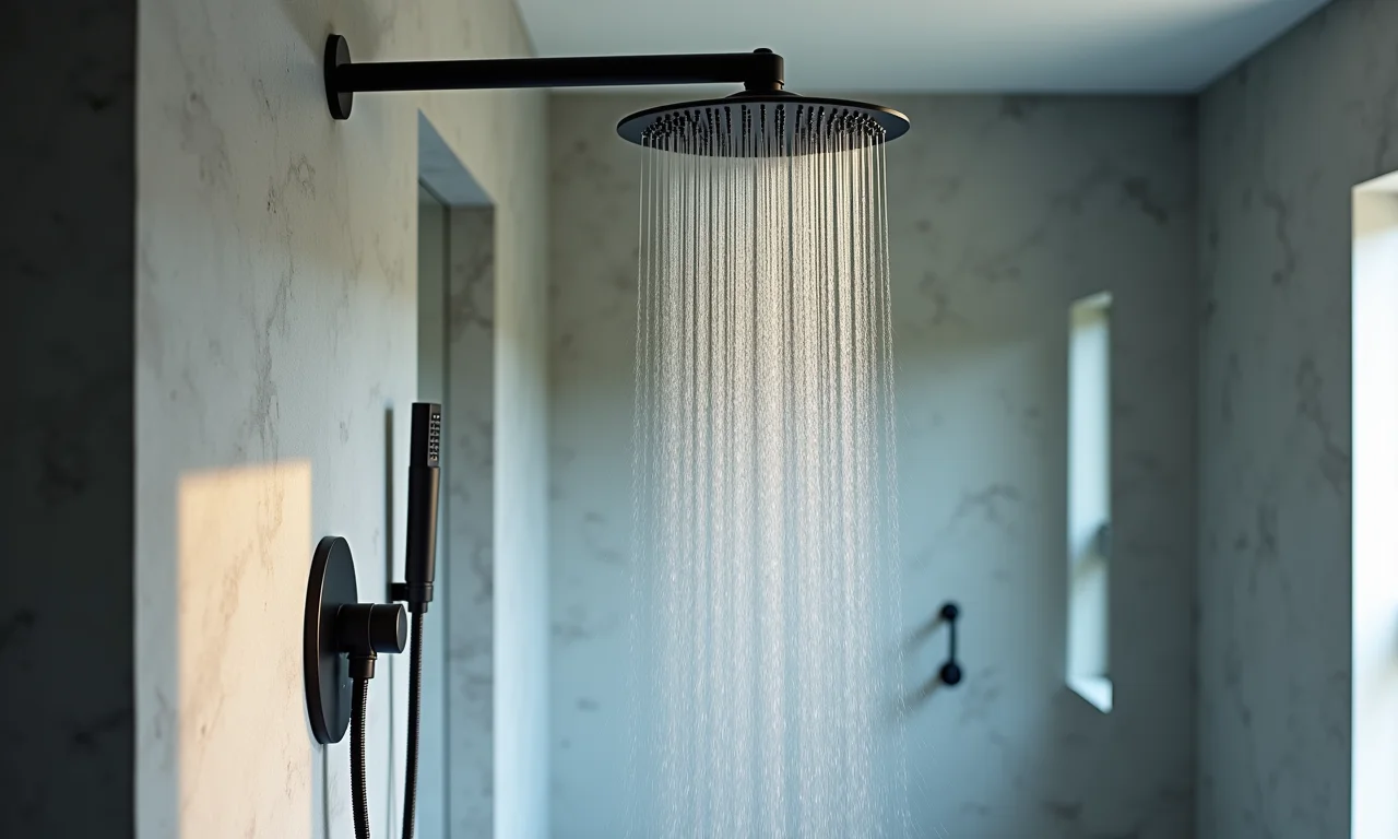 Ducha e chuveiro pretos para relaxamento com estilo