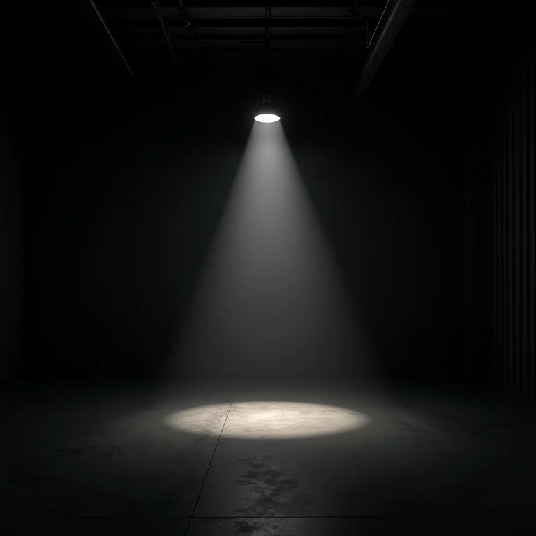 Espaço industrial mal iluminado com pouca luz natural