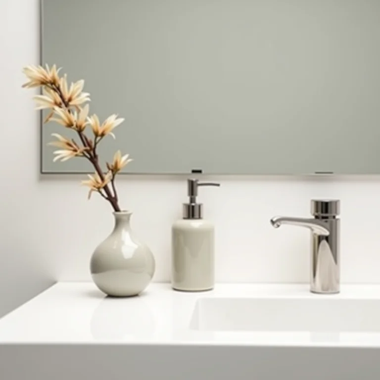 Espelho de banheiro com itens essenciais