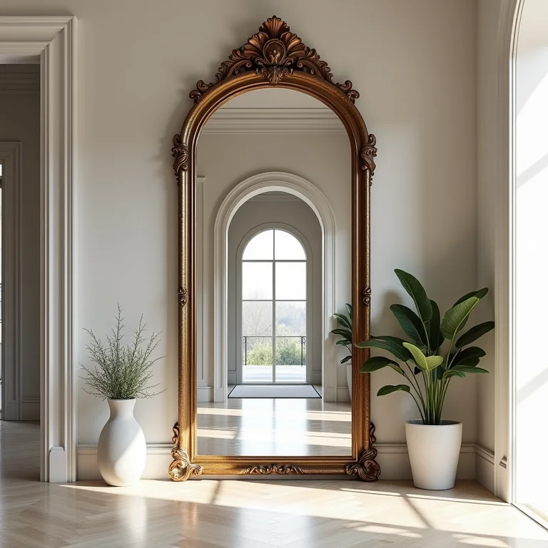 Espelho veneziano em hall de entrada elegante