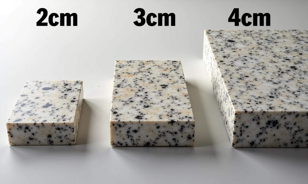 Espessuras de granito para bancadas: 2cm, 3cm e 4cm.