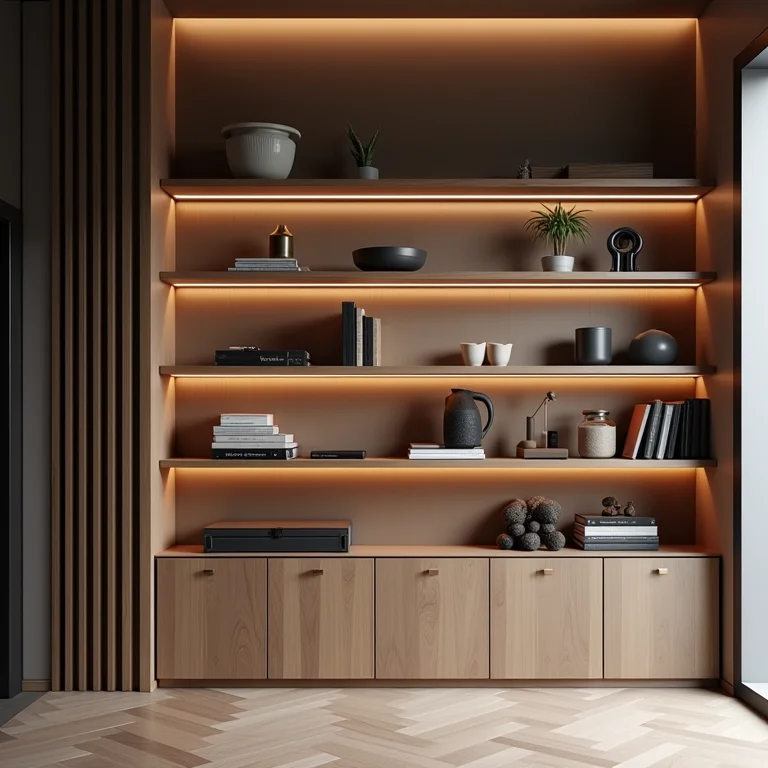 Estante estilosa com a marca Tok&Stok sutilmente visível.