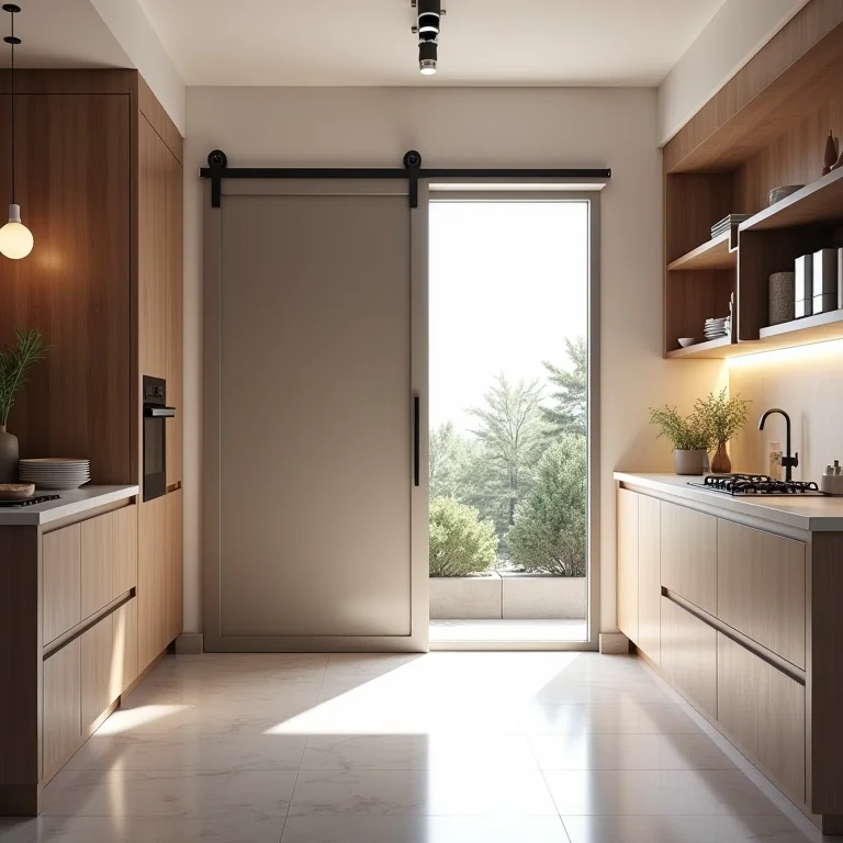 Estilo e design em cozinha planejada com porta de correr