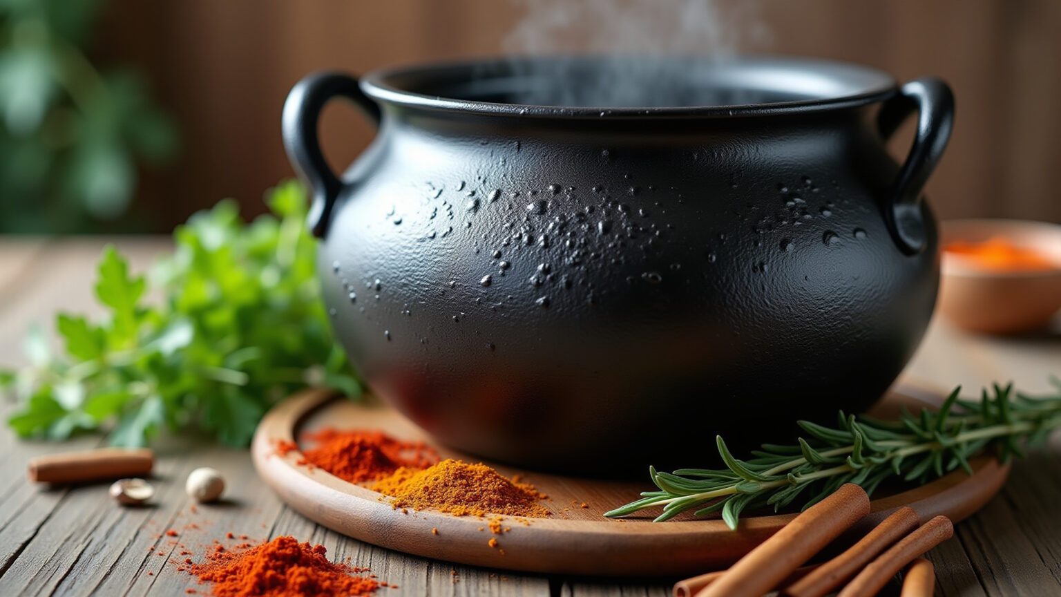 O que é uma Panela Tipo Caldeirão de Bruxa? Panela tipo caldeirão de bruxa de ferro fundido.