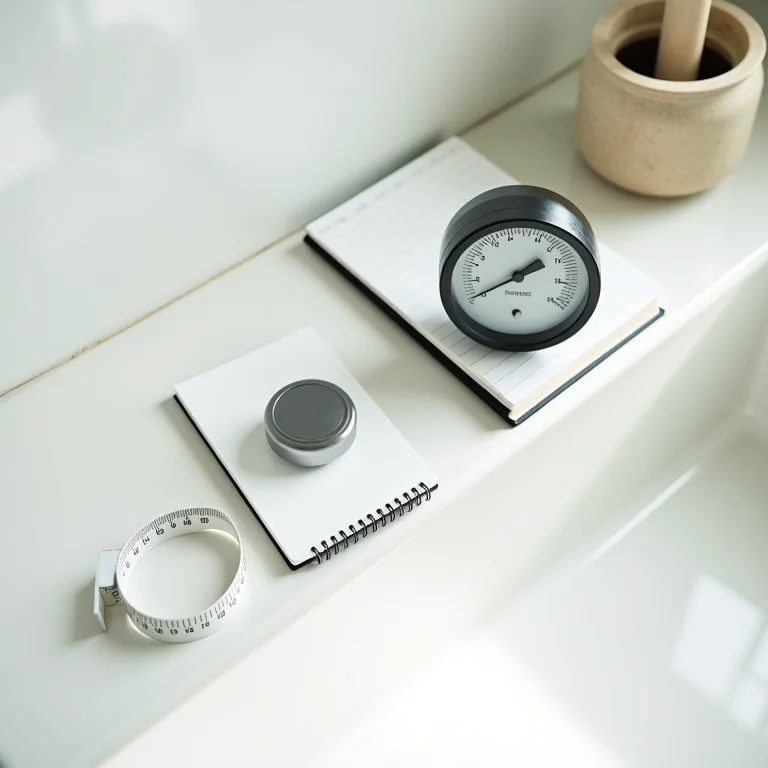 Ferramentas para medir a vazão do ar em um banheiro