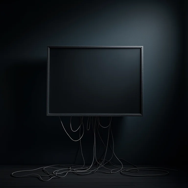 Fiação aparente atrás do painel de TV causando desorganização