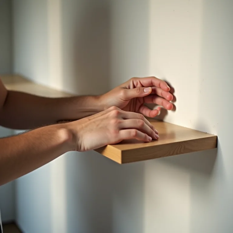 Fixando a estante na parede com técnica profissional