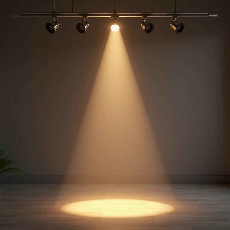 Flexibilidade da iluminação de trilho em sala de estar moderna