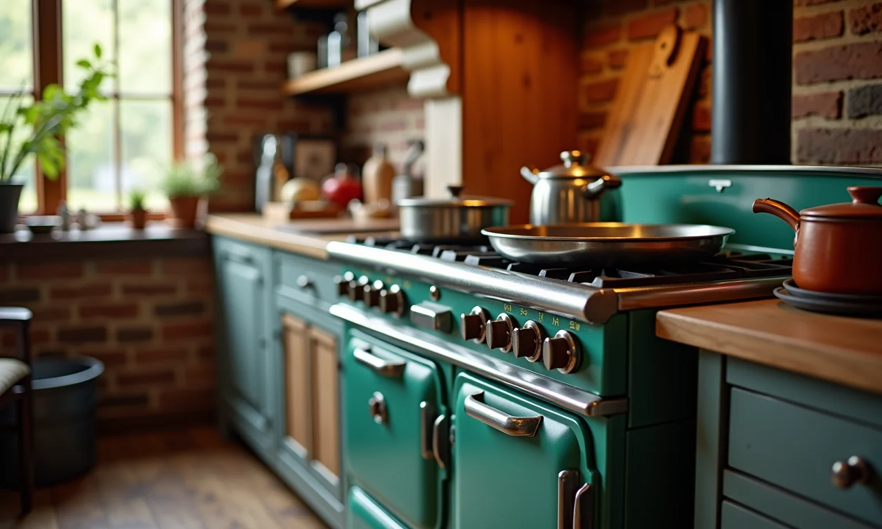 Fogão Philco Vintage em cozinha aconchegante.