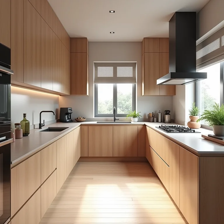 Funcionalidade e praticidade em cozinha com porta de correr